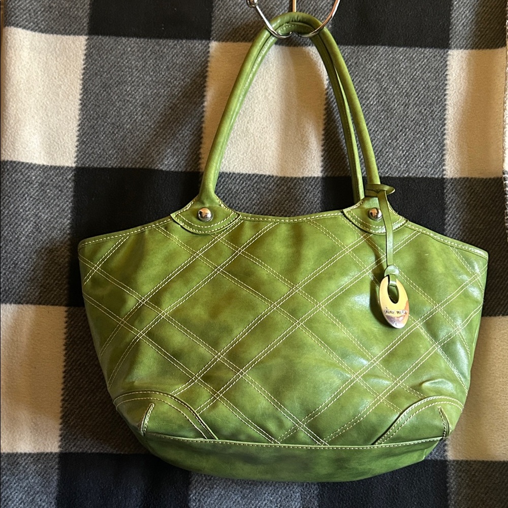 Nine West Lime Green Quilted Tote